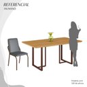 Ver imagem 5 de Conjunto Sala de Jantar Mesa 160x90cm Base Lunna Tampo MDF Malibu Marrom/Grafite