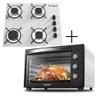 Fogão Cooktop 4 Bocas Branco + Forno de Eletrico 60 Litros 220v - 1
