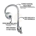 Ver imagem 6 de Torneira de Cozinha,pia Cromado Metal Parede F12