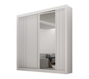 Ver imagem 2 de Guarda-roupa Solteiro Mdf 2 Portas de Correr 2 Gavetas com Espelho Milano Leifer Móveis:branco