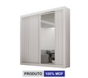 Ver imagem 3 de Guarda-roupa Solteiro Mdf 2 Portas de Correr 2 Gavetas com Espelho Milano Leifer Móveis:branco
