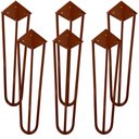 Ver imagem 1 de Kit 06 Pés de Ferro Aço Hairpin Legs 30 Cm Bronze A01 Sofá Móveis Mesa - Inoviza