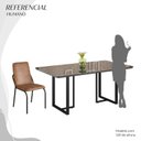 Ver imagem 5 de Conjunto Sala de Jantar Mesa 160x90cm Base Lunna Tampo MDF Laca com Vidro Malibu Preto/Marrom