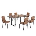 Ver imagem 2 de Conjunto Sala de Jantar Mesa 160x90cm Base Lunna Tampo MDF Laca com Vidro Malibu Preto/Marrom