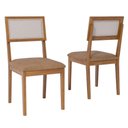 Ver imagem 1 de Kit 2 Cadeiras Estofadas Madeira Maciça 22157 Corino Kaki Ornar