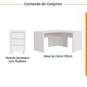 Ver imagem 2 de Escrivaninha Mesa Escritório em L com Gaveteiro com Rodízio Ficus 135cm CabeCasa MadeiraOriginals Br