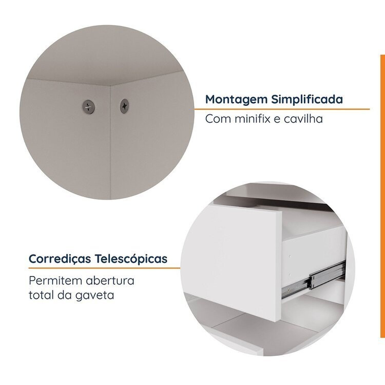 Mesa de Escritório em L 135cm com Gaveteiro com Rodízio Ficus Cabecasa Madeiramadeira - 6