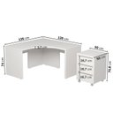 Ver imagem 3 de Escrivaninha Mesa Escritório em L com Gaveteiro com Rodízio Ficus 135cm CabeCasa MadeiraOriginals Br
