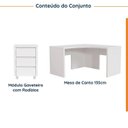 Ver imagem 2 de Escrivaninha Mesa Escritório em L 135cm com Gaveteiro com Rodízio Ficus CabeCasa MadeiraOriginals