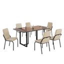 Ver imagem 2 de Conjunto Sala de Jantar Mesa 160x90cm Base Lunna Tampo MDF Laca com Vidro Malibu Preto/Creme