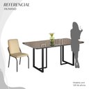 Ver imagem 5 de Conjunto Sala de Jantar Mesa 160x90cm Base Lunna Tampo MDF Laca com Vidro Malibu Preto/Creme