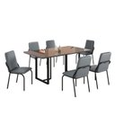 Ver imagem 2 de Conjunto Sala de Jantar Mesa 160x90cm Base Lunna Tampo MDF Laca com Vidro Malibu Preto/Grafite