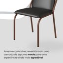 Ver imagem 6 de Conjunto Sala de Jantar Mesa 160x90cm Base Lunna Tampo MDF Laca com Vidro Malibu Marrom/Preto