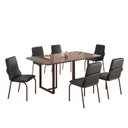 Ver imagem 2 de Conjunto Sala de Jantar Mesa 160x90cm Base Lunna Tampo MDF Laca com Vidro Malibu Marrom/Preto