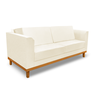 Sofa Beny Premium 1,80mts Corino Bege Base Madeira - 2