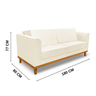 Sofa Beny Premium 1,80mts Corino Bege Base Madeira - 4