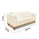 Ver imagem 3 de Sofa Beny Premium 1,80mts Corino Bege Base Madeira