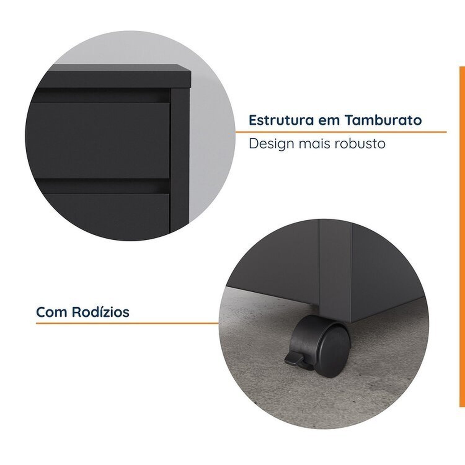 Mesa de Escritório em L 135cm com Gaveteiro com Rodízio Ficus Cabecasa Madeiramadeira - 4