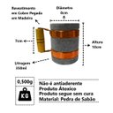 Ver imagem 2 de Caneca Alça Cobre e Madeira Pedra Sabão Chopp Cerveja 350ml Industria São Jose AF1001INDSJ