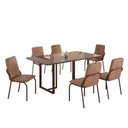 Ver imagem 2 de Conjunto Sala de Jantar Mesa 160x90cm Base Lunna Tampo MDF Laca com Vidro Malibu Marrom