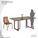 Ver imagem 5 de Conjunto Sala de Jantar Mesa 160x90cm Base Lunna Tampo MDF Laca com Vidro Malibu Marrom
