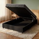 Ver imagem 3 de Cama Box Baú Casal Preto + Colchão Espuma D33 Ortopédico Zidi San Francisco 138x188x59cm