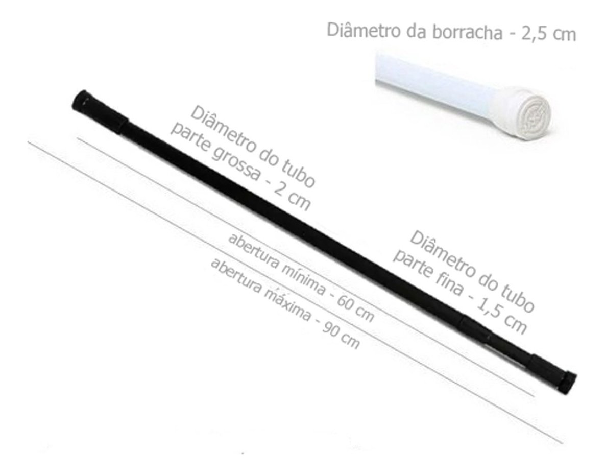 Tubo Extensível Multiuso Preto 60x90cm Maxeb - 9801 - 6