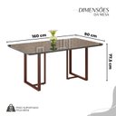 Ver imagem 3 de Conjunto Sala de Jantar Mesa 160x90cm Base Lunna Tampo MDF Laca com Vidro Malibu Marrom/Creme