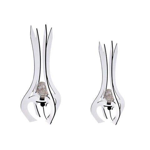 Luminária de Chão Mdf Palace:branco/kit com 2 - 85x45cm e 60x30cm