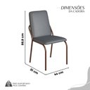 Ver imagem 4 de Conjunto Sala de Jantar Mesa 160x90cm Base Lunna Tampo MDF Laca com Vidro Malibu Marrom/Grafite