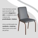 Ver imagem 7 de Conjunto Sala de Jantar Mesa 160x90cm Base Lunna Tampo MDF Laca com Vidro Malibu Marrom/Grafite