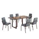 Ver imagem 2 de Conjunto Sala de Jantar Mesa 160x90cm Base Lunna Tampo MDF Laca com Vidro Malibu Marrom/Grafite