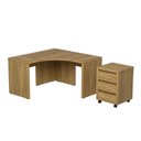 Ver imagem 7 de Escrivaninha Mesa Escritório em L 135cm com Gaveteiro com Rodízio Ficus CabeCasa MadeiraOriginals