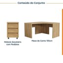 Ver imagem 2 de Escrivaninha Mesa Escritório em L com Gaveteiro com Rodízio Ficus 135cm CabeCasa MadeiraOriginals Ro