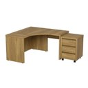 Ver mais imagens de Escrivaninha Mesa Escritório em L 135cm com Gaveteiro com Rodízio Ficus CabeCasa MadeiraOriginals