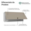 Ver imagem 3 de Armário Aéreo 70 cm 1 Porta Basculante Branco/Crema Vik Madesa