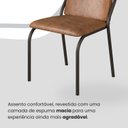 Ver imagem 6 de Conjunto Sala de Jantar Mesa 160x90cm Base Lunna Tampo MDF com Vidro Malibu Preto/Marrom