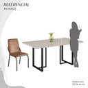 Ver imagem 5 de Conjunto Sala de Jantar Mesa 160x90cm Base Lunna Tampo MDF com Vidro Malibu Preto/Marrom