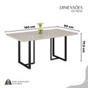 Ver imagem 3 de Conjunto Sala de Jantar Mesa 160x90cm Base Lunna Tampo MDF com Vidro Malibu Preto/Marrom