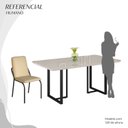 Ver imagem 5 de Conjunto Sala de Jantar Mesa 160x90cm Base Lunna Tampo MDF com Vidro Malibu Preto/Creme