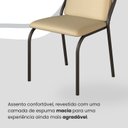 Ver imagem 6 de Conjunto Sala de Jantar Mesa 160x90cm Base Lunna Tampo MDF com Vidro Malibu Preto/Creme