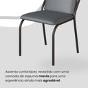Ver imagem 6 de Conjunto Sala de Jantar Mesa 160x90cm Base Lunna Tampo MDF com Vidro Malibu Preto/Grafite