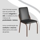 Ver imagem 7 de Conjunto Sala de Jantar Mesa 160x90cm Base Lunna Tampo MDF com Vidro Malibu Marrom/Preto Liso