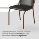 Ver imagem 6 de Conjunto Sala de Jantar Mesa 160x90cm Base Lunna Tampo MDF com Vidro Malibu Marrom/Preto Liso