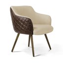 Ver imagem 1 de Poltrona Dekorien Jade Matelassê Facto Whisky/linho Bege Alto Acabamento