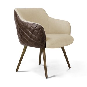 Poltrona Dekorien Jade Matelassê Facto Whisky/linho Bege Alto Acabamento
