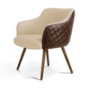 Ver imagem 2 de Poltrona Dekorien Jade Matelassê Facto Whisky/linho Bege Alto Acabamento