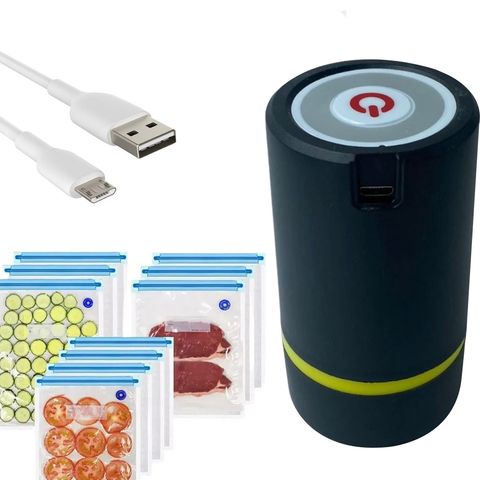 Mini Seladora a Vacuo Conserva Alimentos Carne Frutas Embala Comida Fresca Domestica Portatil Usb Co