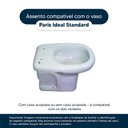 Ver imagem 5 de Assento Sanitário Tampa de Vaso Madeira Mdf Laqueado Paris para Bacia Ideal Standard - Bege Claro
