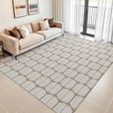 Ver imagem 3 de Tapete Sala Quarto Elegante Moderno Luxo Antiderrapante Decorativo Boho 2,00m X 3,00m Bege